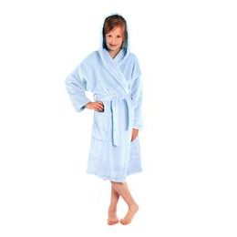 Dětský dlouhý hřejivý župan s kapucí SIENA světle modrá