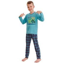 Klučičí pyžamo Leo cross power modré