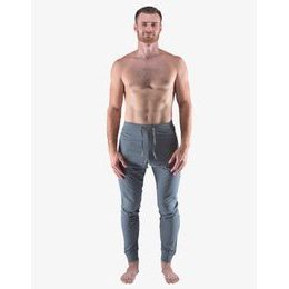 Pánské kalhoty dlouhé pyžamové pánské, šité, klasické, jednobarevné Pyžama 2023 79161P - tm. šedá