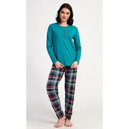 Dámské pyžamo dlouhé Love - petrolejová