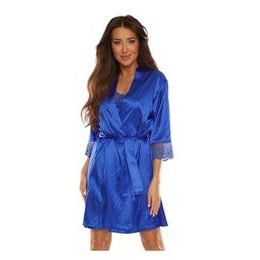 Saténový župan Synthia modrý