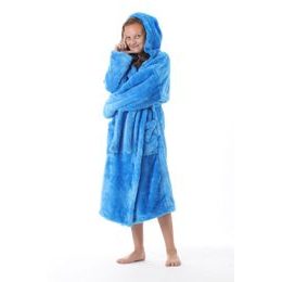 Dětský dlouhý župan s kapucí LILLY a JACK EXTRA středně modrá