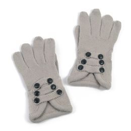 Módní rukavice zdobené knoflíčky šedé