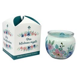 ARÔME Svíčka 90 g, ve skle a flower boxu, Pro harmonii, Musk and White Floral