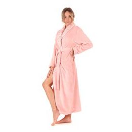 Dámský dlouhý župan se šálovým límcem FLORA světle růžová