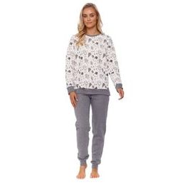 Vánoční dámské pyžamo Snowman bílé zateplené