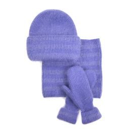 Čepice, nákrčník, palčáky -fialová