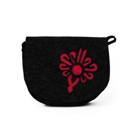 Malá kabelka z pařeného filcu černo-červená