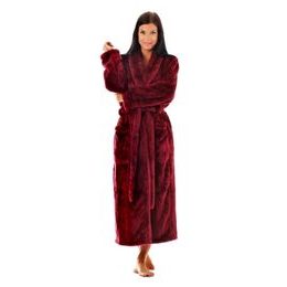 Dámský dlouhý hřejivý župan se šálovým límcem LILLY EXTRA vínová