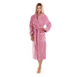 Dámský dlouhý savý župan se šálovým límcem TAMPA růžová