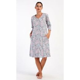 Dámské domácí šaty s tříčtvrtečním rukávem Kika - šedá