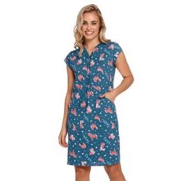 Dámská noční košile Lesley modrá se zvířaty