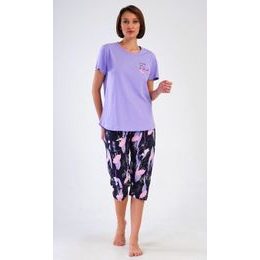 Dámské pyžamo kapri Flowers - fialová