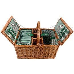 Piknikový koš pro 4 osoby ZQ24-412 - zelené pruhy