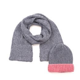 Čepice, šála - šedá