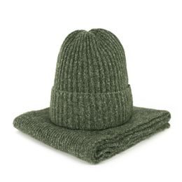 Sada čepice a šála - khaki