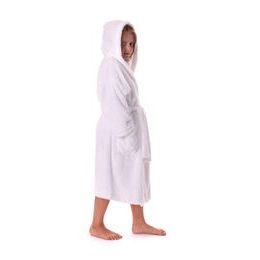Dětský dlouhý župan s kapucí LILLY a JACK EXTRA bílá
