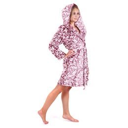 Dámský župan Flora s kapucí mauve wine