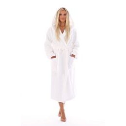 Dámský dlouhý župan s kapucí ATHENA bílá