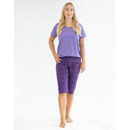 Dámské pyžamo 3/4 s potiskem 19150P - hyacintová švestková