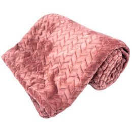 Mikroflanelová deka 150 x 200 cm, 220 GSM, Starorůžová Jacquard