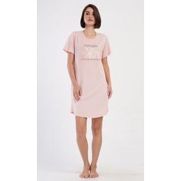 Dámské domácí šaty s krátkým rukávem Michaela - světle lososová