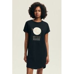 Bavlněná dámská košilka Dairoku Japanese - černá