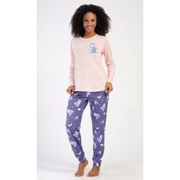 Dámské pyžamo dlouhé Good night - světle lososová