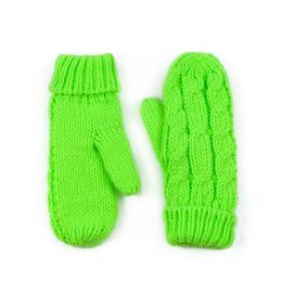 Zelené pletené palčáky