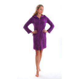 Dámský 3/4 župan s kapucí a dlouhým rukávem BARI Sparkling grape