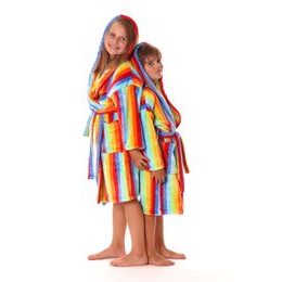 Dětský dlouhý župan s kapucí CAPRI duhová