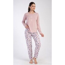 Dámské pyžamo dlouhé Linda - starorůžová