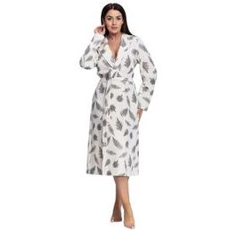 Velurový župan Jennifer ecru s kapradím