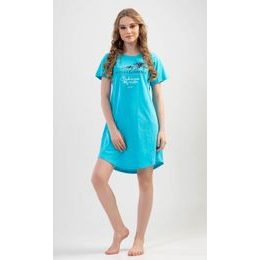 Dámská noční košile s krátkým rukávem Moře - tyrkysová