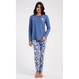 Dámské pyžamo dlouhé Joanne - modrošedá