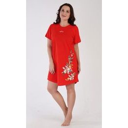 Dámská noční košile s krátkým rukávem Alena - červená