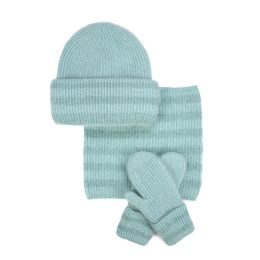 Čepice, nákrčník, palčáky - mátová