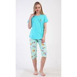 Dámské pyžamo kapri Papoušek - tyrkysová