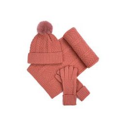 Čepice, rukavice, šála - špinavě růžová
