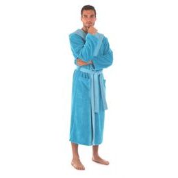 Unisex dlouhý savý župan s kapucí TAMPA duo modrá