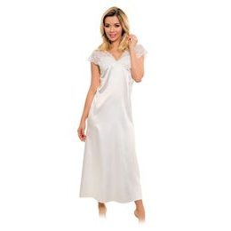 Saténová košilka s krajkou Mactan ecru