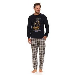 Pánské pyžamo Cosmo černé s kosmonautem