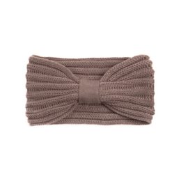 Podzimní pletená čelenka tmavobéžová