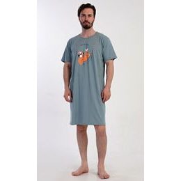 Pánská noční košile s krátkým rukávem Pohodář - mátová