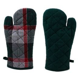 Kuchyňská chňapka s magnetem 18*32 cm, káro tmavě zelené