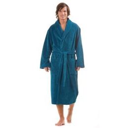 Unisex dlouhý savý župan se šálovým límcem TAMPA petrolejová