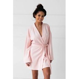 Velurový župan Gianna světle růžový