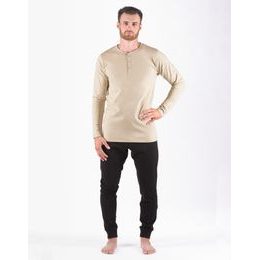 Pánské pyžamo dlouhé 79187P - koňak černá