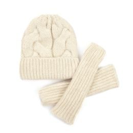 Čepice, palčáky - bílá