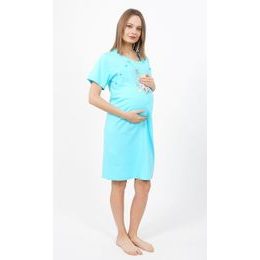 Dámská noční košile mateřská Slůně - tyrkysová